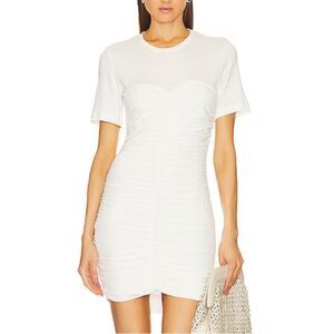 NWT Jonathan SIMKHAI Standard Jaslene Mini T Shirt Dress in White XL Revolve